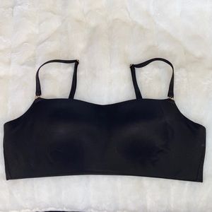 VICTORIA'S SECRET VS Lined No Wire Bra Wire Free Bralette Black Gold  Medium Med